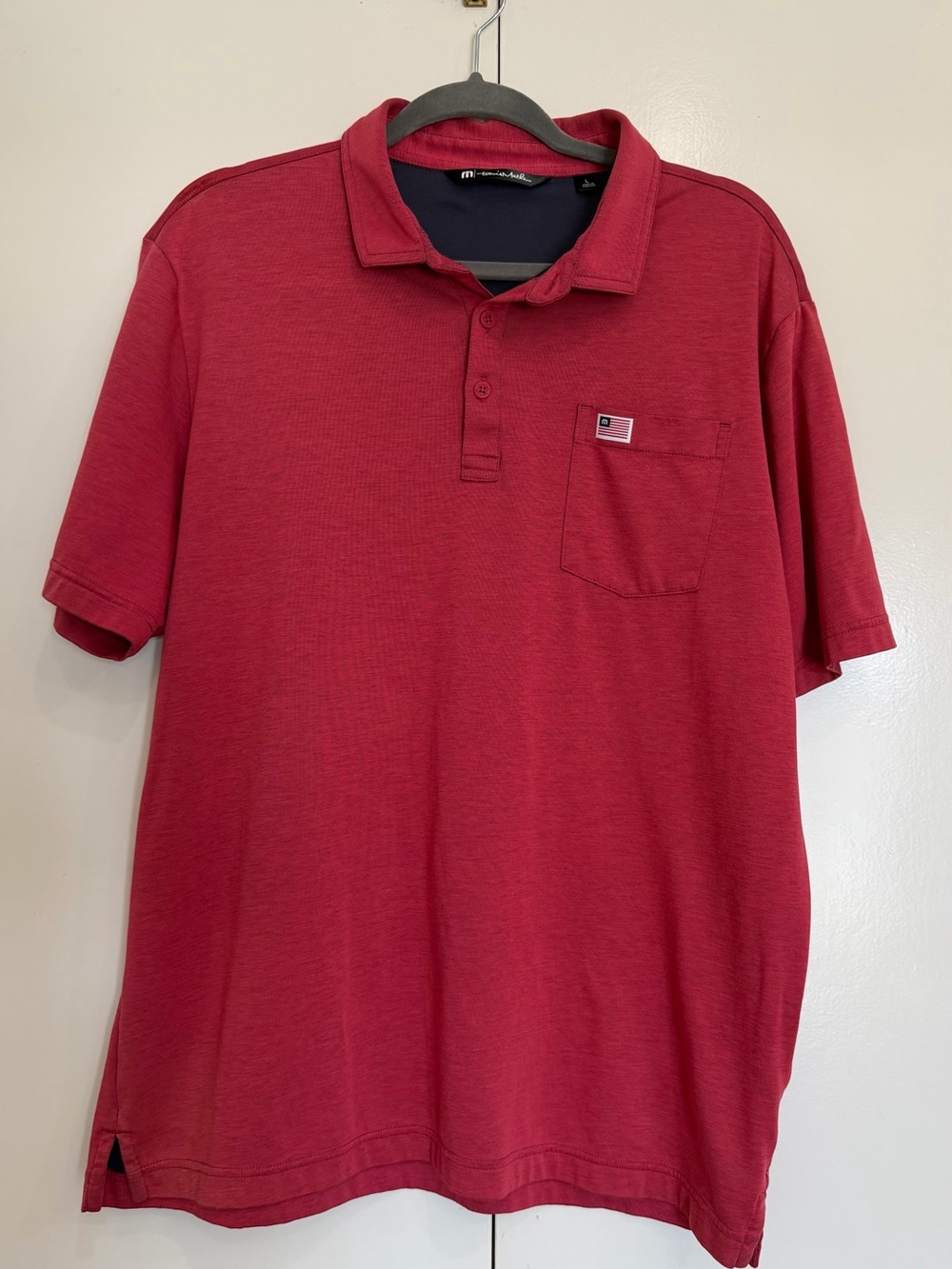 Travis Mathew Men's Red Short-Sleeve Golf Polo